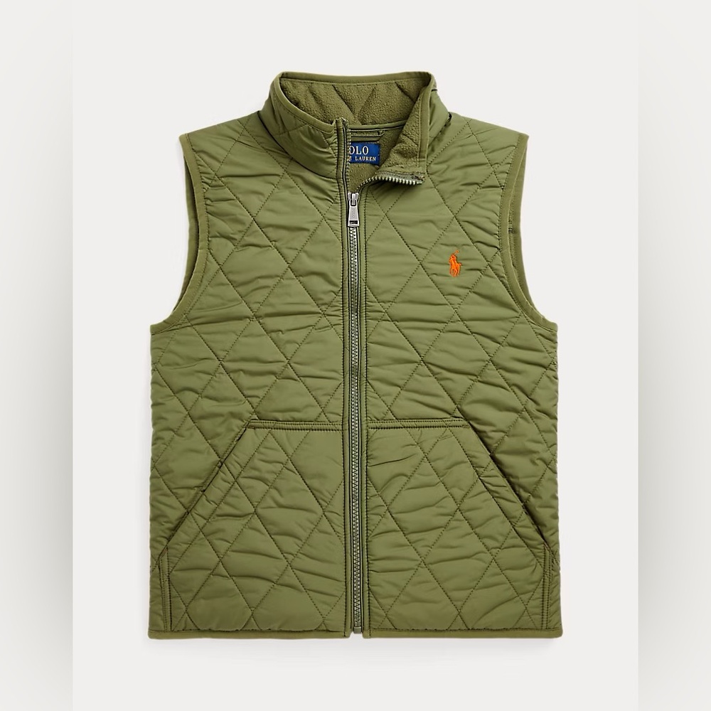 EUC Polo Ralph Lauren Boys Large 14-16 Army Green Water Resistant Vest